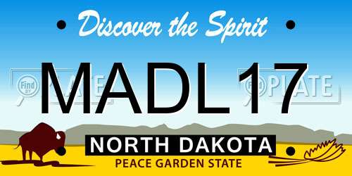 MADL17 North Dakota License Plate
