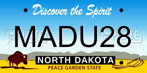 MADU28 North Dakota License Plate