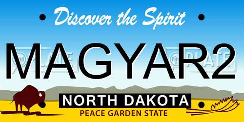 MAGYAR2 North Dakota License Plate
