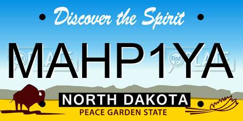 MAHP1YA North Dakota License Plate