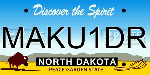 MAKU1DR North Dakota License Plate