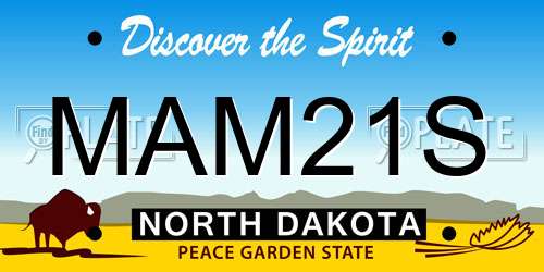 MAM21S North Dakota License Plate