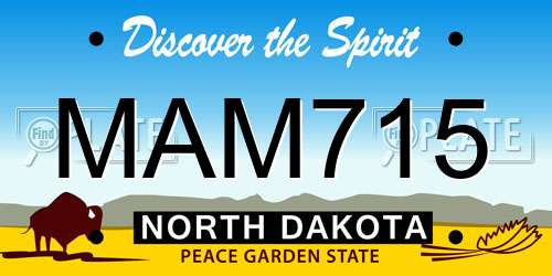 MAM715 North Dakota License Plate