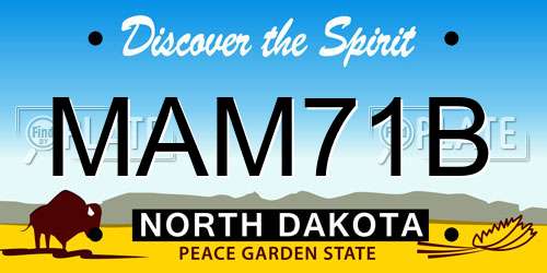 MAM71B North Dakota License Plate