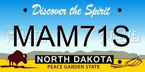 MAM71S North Dakota License Plate