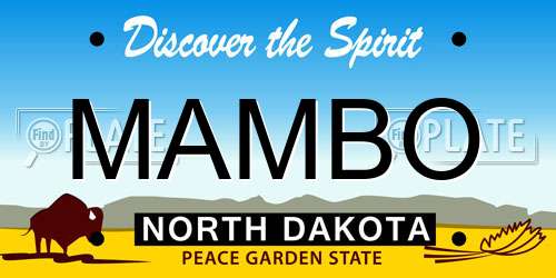 MAMBO North Dakota License Plate