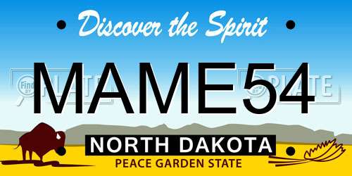 MAME54 North Dakota License Plate