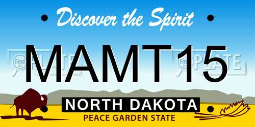 MAMT15 North Dakota License Plate