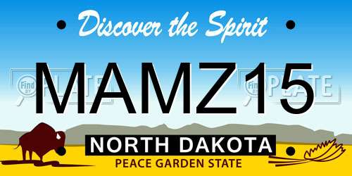 MAMZ15 North Dakota License Plate