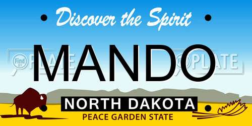 MANDO North Dakota License Plate