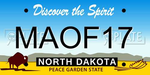 MAOF17 North Dakota License Plate