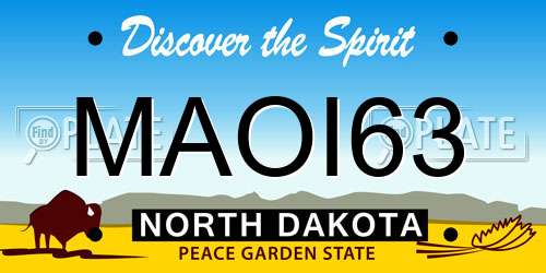 MAOI63 North Dakota License Plate