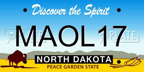 MAOL17 North Dakota License Plate
