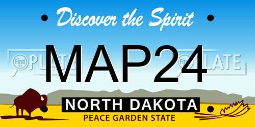 MAP24 North Dakota License Plate