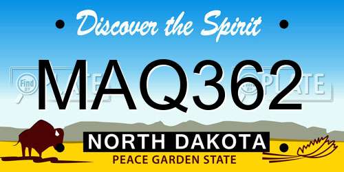 MAQ362 North Dakota License Plate
