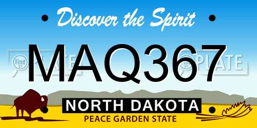 MAQ367 North Dakota License Plate