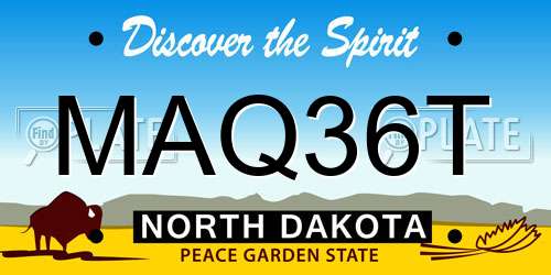 MAQ36T North Dakota License Plate
