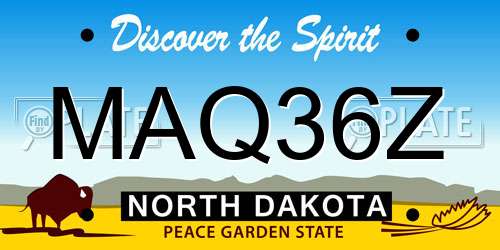 MAQ36Z North Dakota License Plate