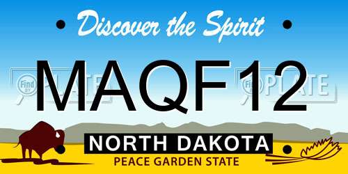 MAQF12 North Dakota License Plate