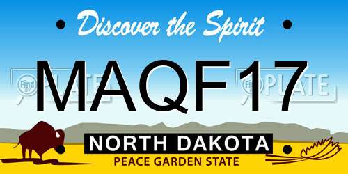 MAQF17 North Dakota License Plate