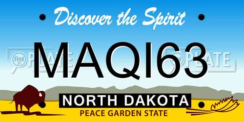 MAQI63 North Dakota License Plate