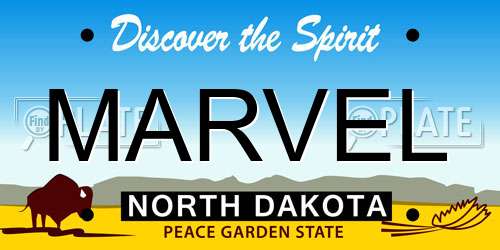 MARVEL North Dakota License Plate
