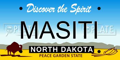 MASITI North Dakota License Plate
