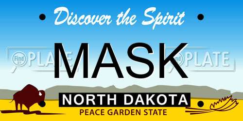 MASK North Dakota License Plate