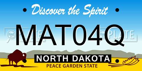 MAT04Q North Dakota License Plate