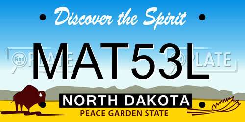 MAT53L North Dakota License Plate