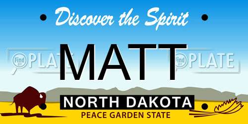 MATT North Dakota License Plate