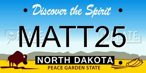 MATT25 North Dakota License Plate