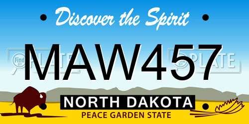 MAW457 North Dakota License Plate