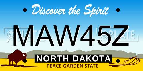 MAW45Z North Dakota License Plate