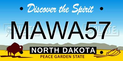 MAWA57 North Dakota License Plate
