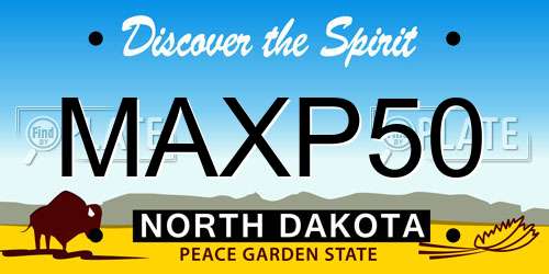 MAXP50 North Dakota License Plate