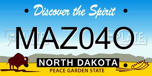 MAZ04O North Dakota License Plate