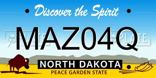 MAZ04Q North Dakota License Plate
