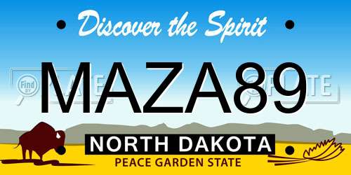 MAZA89 North Dakota License Plate