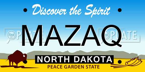 MAZAQ North Dakota License Plate