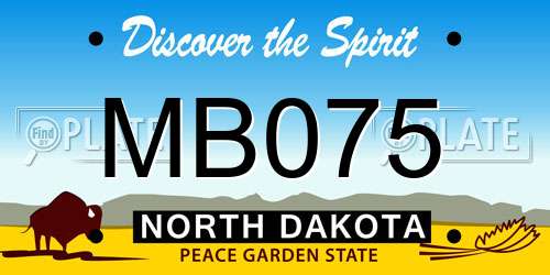 MB075 North Dakota License Plate