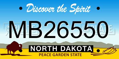 MB26550 North Dakota License Plate