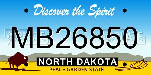 MB26850 North Dakota License Plate