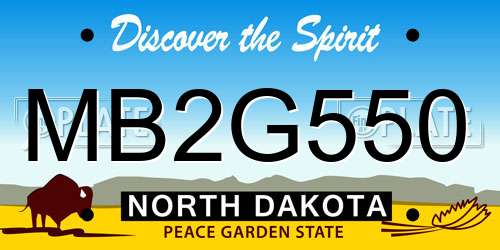 MB2G550 North Dakota License Plate