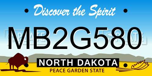 MB2G580 North Dakota License Plate