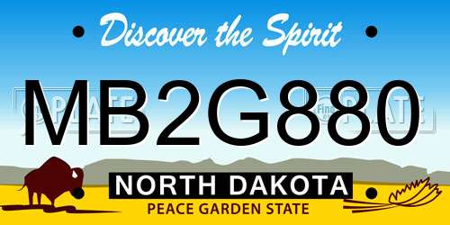 MB2G880 North Dakota License Plate
