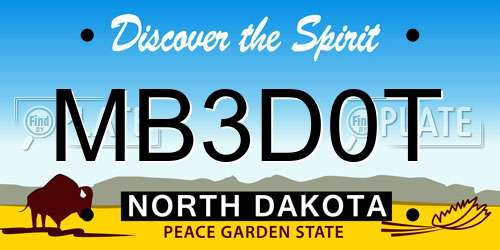 MB3D0T North Dakota License Plate