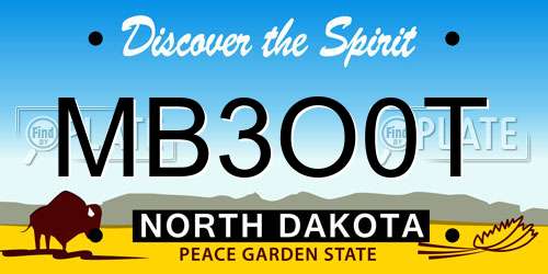 MB3O0T North Dakota License Plate