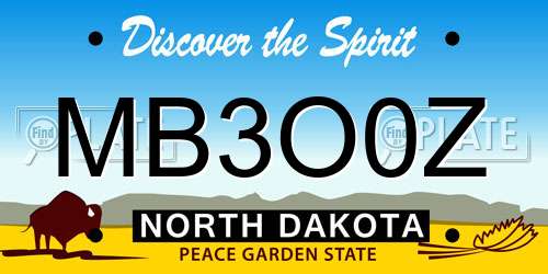 MB3O0Z North Dakota License Plate