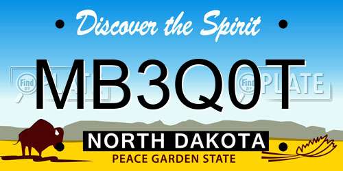 MB3Q0T North Dakota License Plate